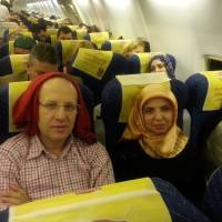 Mustafa-Halime Toka Antalya uçağında